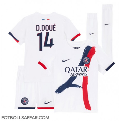 Paris Saint-Germain Desire Doue #14 Bortadräkt Barn 2024-25 Kortärmad (+ Korta byxor)